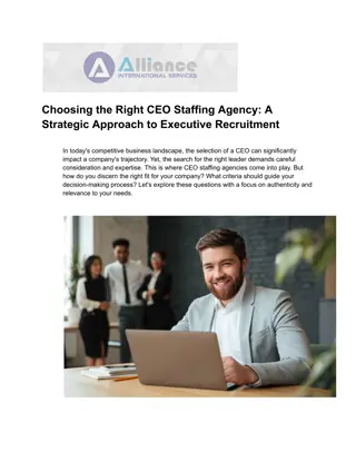 Choosing the Right CEO Staffing Agency: A Strategic Approach to Executive Recrui