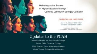 Updates to the PCAH