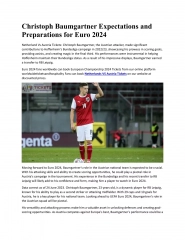 Christoph Baumgartner Expectations and Preparations for Euro 2024