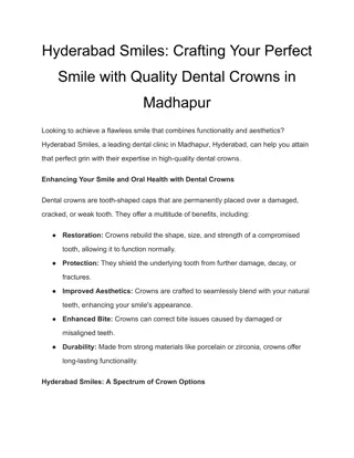 Hyderabad Smiles_ Quality Dental Crowns in Madhapur for a Perfect Smile