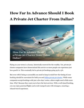 How Far In Advance Should I Book A Private Jet Charter From Dallas