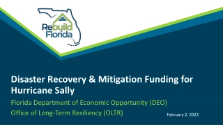 Disaster Recovery & Mitigation Funding for Hurricane Sally