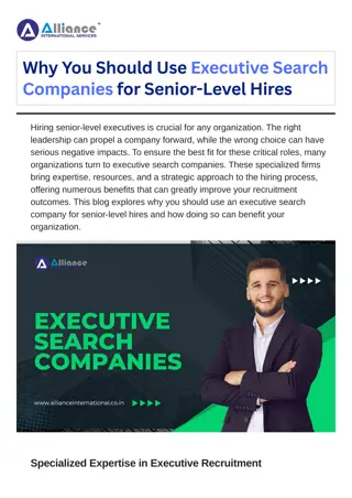 Why You Should Use Executive Search Companies for Senior-Level Hires