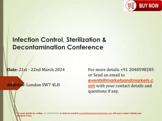 Infection Control, Sterilization & Decontamination Event |21st - 22nd March 2024