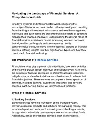 Navigating the Landscape of Financial Services_ A Comprehensive Guide