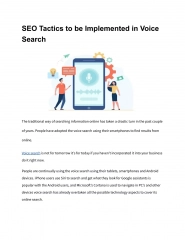 SEO Tactics to be Implemented in Voice Search