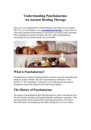 Understanding Panchakarma An Ancient Healing Therapy