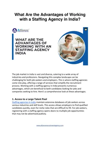 What Are the Advantages of Working with a Staffing Agency in India