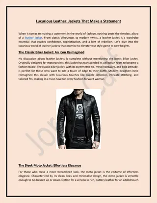 Luxurious Leather: Jackets That Make a Statement