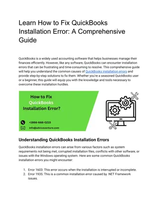 Learn How to Fix QuickBooks Installation Error_ A Comprehensive Guide
