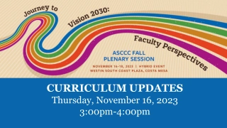 Curriculum Updates