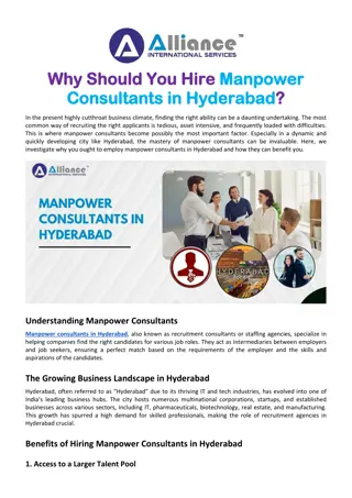 Why Should You Hire Manpower Consultants in Hyderabad