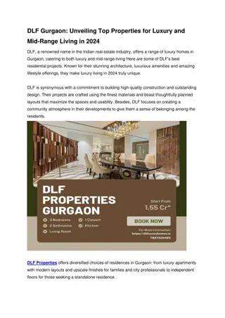 DLF Gurgaon Unveiling Top Properties for Luxury and Mid-Range Living in 2024