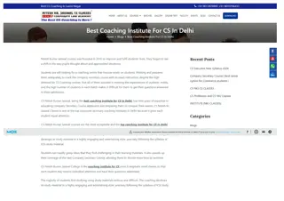 How to Find the Best Coaching Institute for CS in Delhi