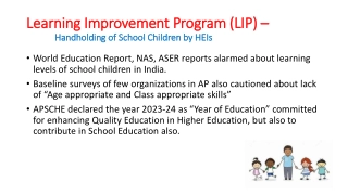 Learning Improvement Program (LIP)