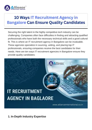 10 Ways IT Recruitment Agency in Bangalore Can Ensure Quality Candidates