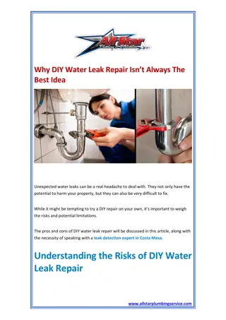 Why DIY Water Leak Repair Isn’t Always The Best Idea
