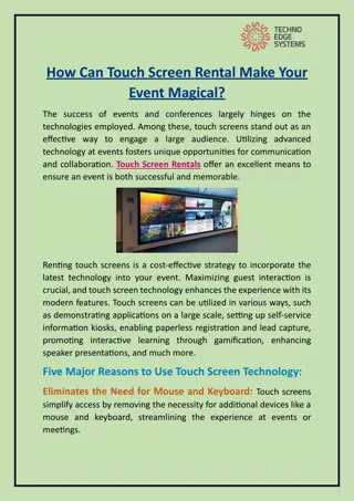How Can Touch Screen Rental Make Your Event Magical?