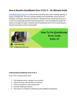How to Resolve QuickBooks Error 6129, 0 – An Ultimate Guide