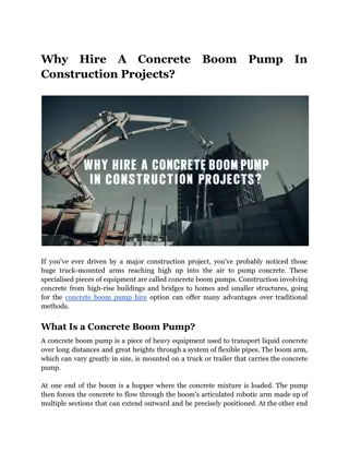 Why Hire A Concrete Boom Pump In Construction Projects?