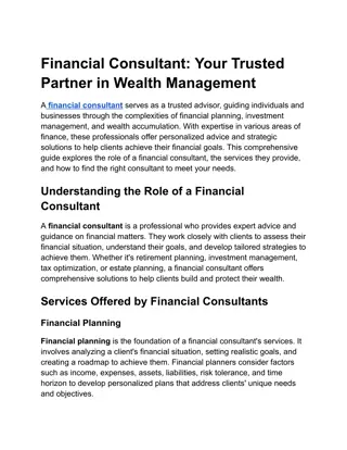 Financial Consultant_ Your Trusted Partner in Wealth Management