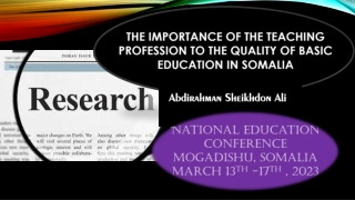 Evolution of Teacher Training in Somalia