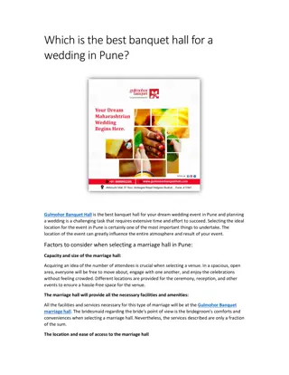 Which is the best banquet hall for a wedding in Pune?