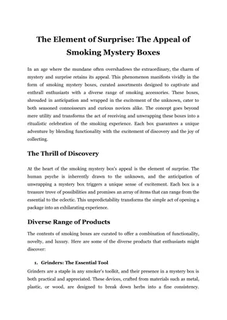 The Element of Surprise_ The Appeal of Smoking Mystery Boxes