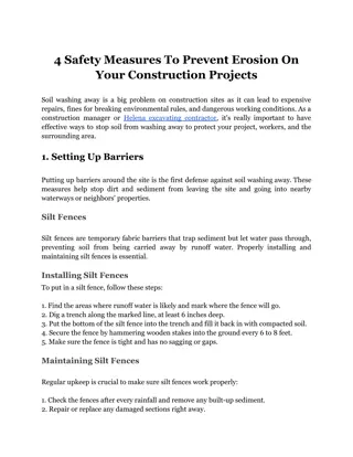 4 Safety Measures To Prevent Erosion On Your Construction Projects