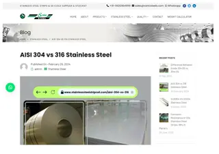 aisi 304 vs 316 Stainless Steel