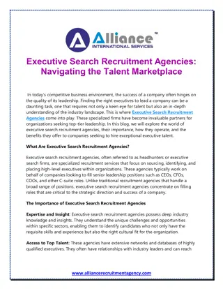 Executive Search Recruitment Agencies Navigating the Talent Marketplace