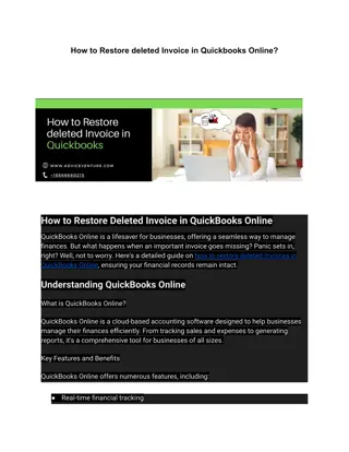 How to Restore deleted Invoice in Quickbooks Online?