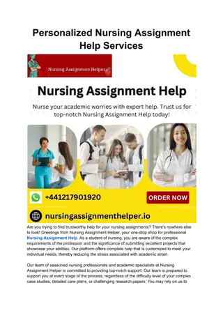 Personalized Nursing Assignment Help Services